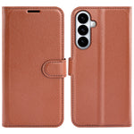 Samsung Galaxy S26+ Plånboksfodral med stativ i litchitextur, stötsäkert läderfodral