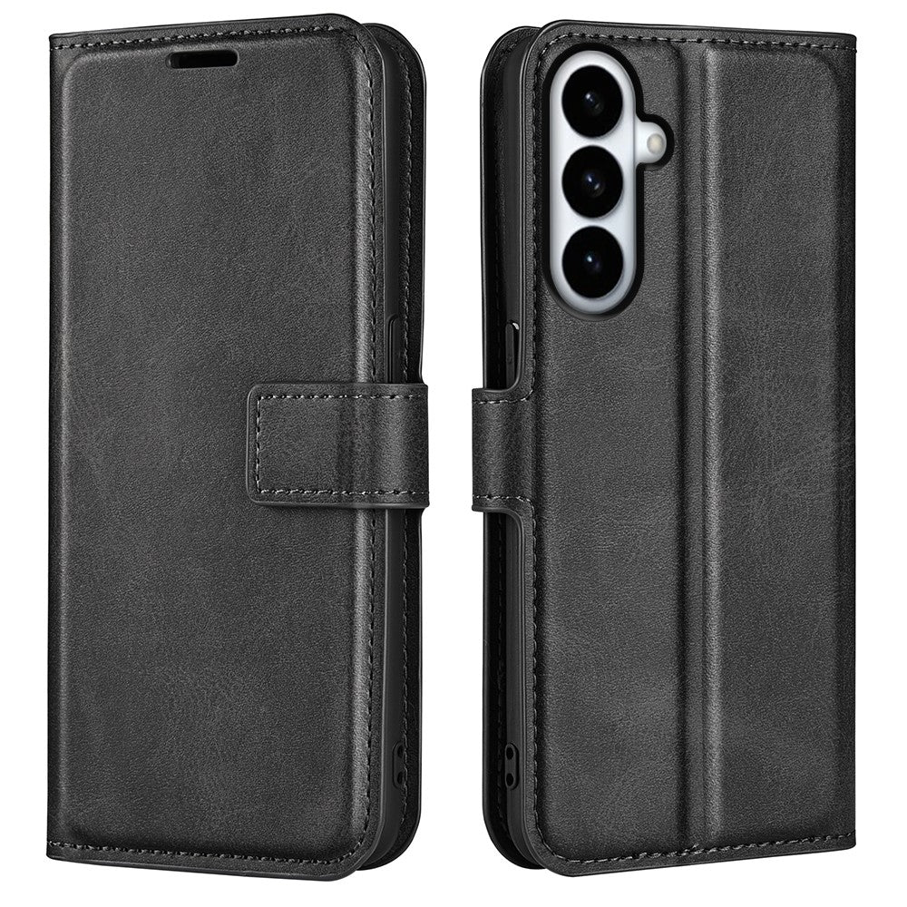 For Samsung Galaxy S26+ Stand Case Anti-Scratch Calf Texture Leather Phone Cover