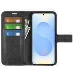 For Samsung Galaxy S26+ Stand Case Anti-Scratch Calf Texture Leather Phone Cover