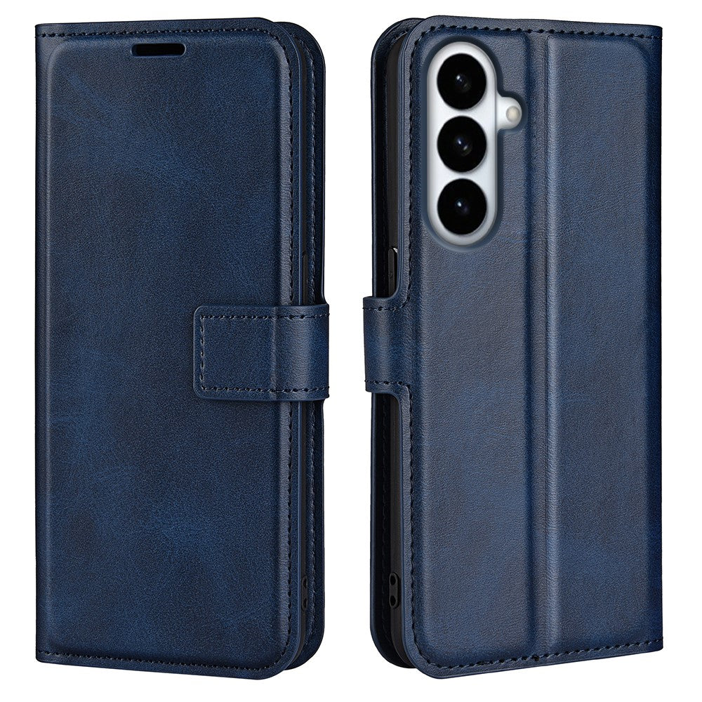 For Samsung Galaxy S26+ Stand Case Anti-Scratch Calf Texture Leather Phone Cover