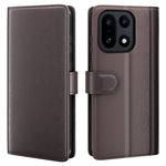 For OnePlus 15 5G Case Genuine Split Leather Phone Cover with Wallet Stand