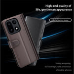 For OnePlus 15 5G Case Genuine Split Leather Phone Cover with Wallet Stand