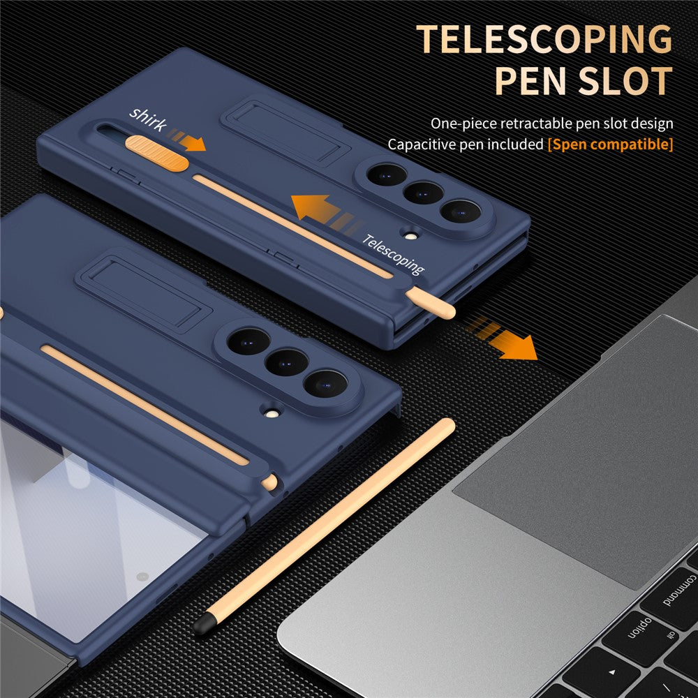 Til Samsung Galaxy Z TriFold 5G Kickstand Telefoncover med Skærmbeskytter i Hærdet Glas og Stylus Pen