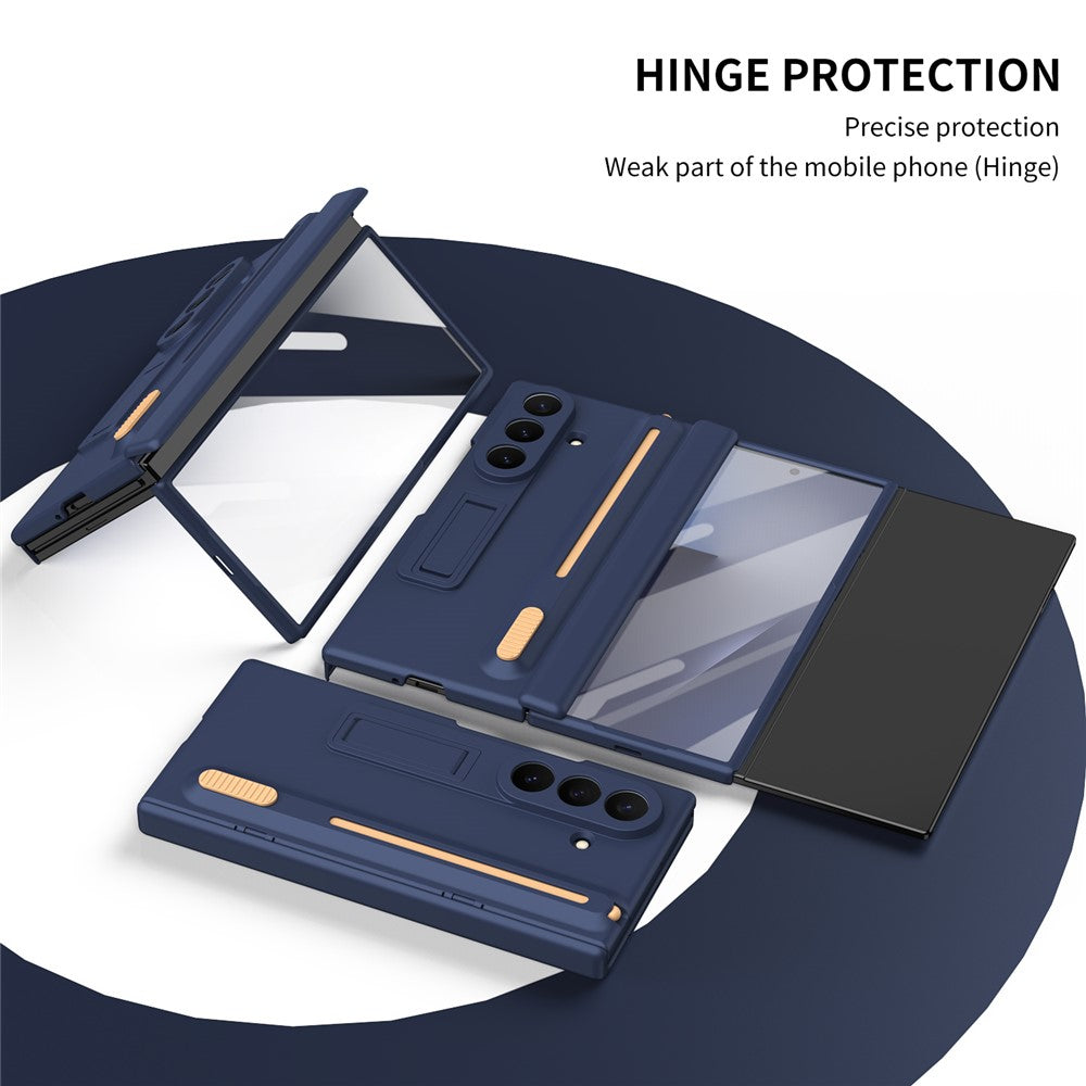 Til Samsung Galaxy Z TriFold 5G Kickstand Telefoncover med Skærmbeskytter i Hærdet Glas og Stylus Pen