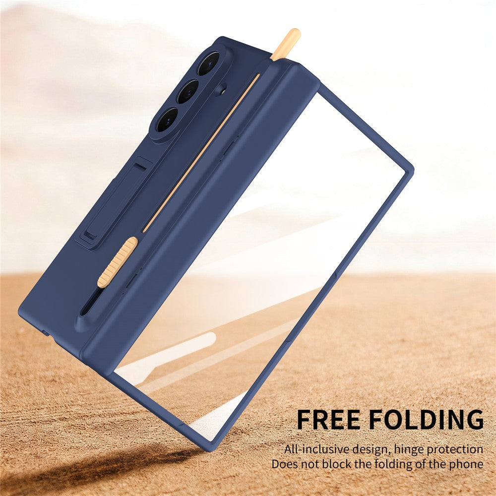 Til Samsung Galaxy Z TriFold 5G Kickstand Telefoncover med Skærmbeskytter i Hærdet Glas og Stylus Pen