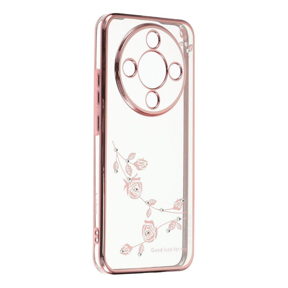 KADEM Phone Case For Honor Magic8 Lite 5G  /  X9d 5G  /  X70 5G Flower Rhinestone Decor TPU Phone Cover