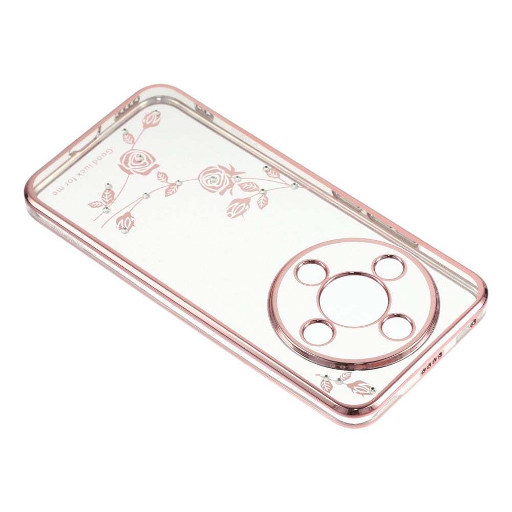 KADEM Phone Case For Honor Magic8 Lite 5G  /  X9d 5G  /  X70 5G Flower Rhinestone Decor TPU Phone Cover