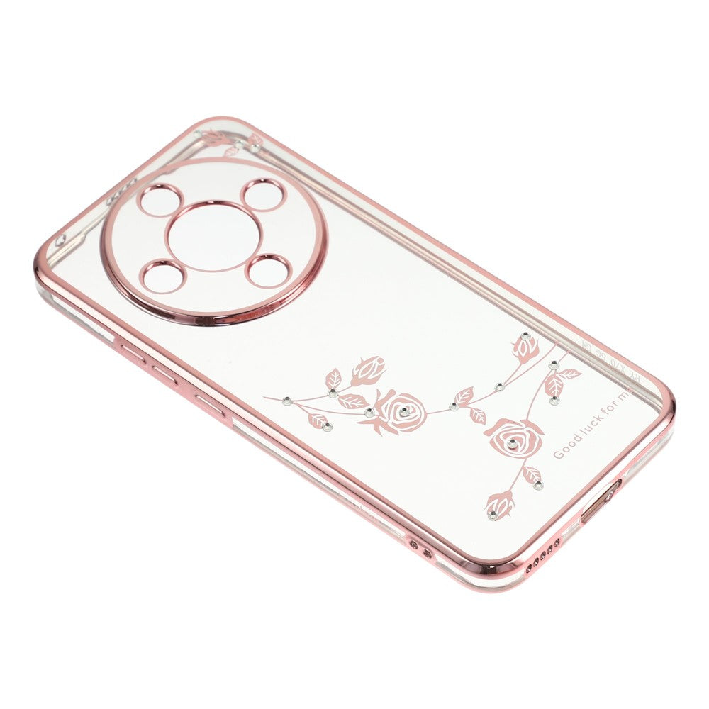 KADEM Phone Case For Honor Magic8 Lite 5G  /  X9d 5G  /  X70 5G Flower Rhinestone Decor TPU Phone Cover