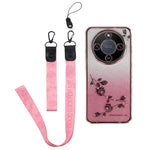 KADEM Phone Case For Honor Magic8 Lite 5G  /  X9d 5G  /  X70 5G Flower Pattern TPU Gradient Phone Cover with Lanyards
