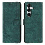 For Samsung Galaxy S26 Stand Case Imprinted Lines Leather Phone Cover
