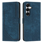 For Samsung Galaxy S26 Stand Case Imprinted Lines Leather Phone Cover