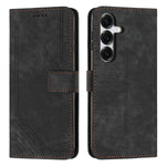 For Samsung Galaxy S26 Stand Case Imprinted Lines Leather Phone Cover