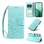 For Oppo Reno15 F 5G Case RFID Blocking Imprinted Dog Pattern PU Leather Phone Cover with Wrist Strap