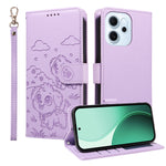 For Oppo Reno15 F 5G Case RFID Blocking Imprinted Dog Pattern PU Leather Phone Cover with Wrist Strap