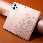 For Oppo Reno15 F 5G Case RFID Blocking Imprinted Dog Pattern PU Leather Phone Cover with Wrist Strap