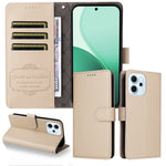 For Oppo Reno15 F 5G Case RFID Blocking 3 Card Slots PU Leather Phone Cover with Wrist Strap