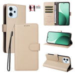 For Oppo Reno15 F 5G Case RFID Blocking 3 Card Slots PU Leather Phone Cover with Wrist Strap