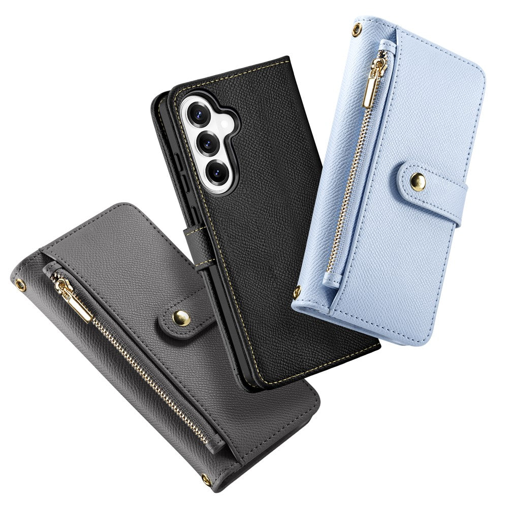 DUX DUCIS For Samsung Galaxy S26 Case Lawa Series Detachable Magnetic Cowhide Leather Cover Zipper Wallet
