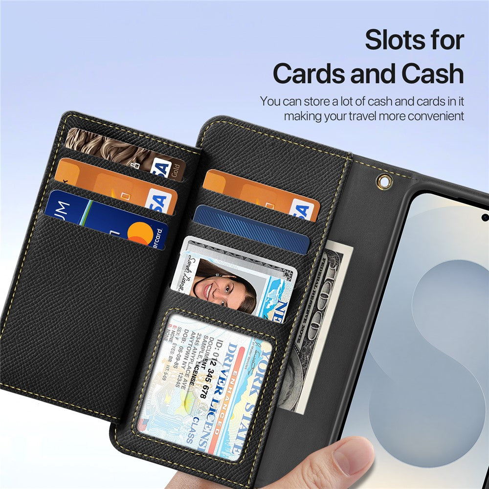 DUX DUCIS For Samsung Galaxy S26 Case Lawa Series Detachable Magnetic Cowhide Leather Cover Zipper Wallet