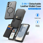 DUX DUCIS For Samsung Galaxy S26+ Case Lawa Series Detachable Magnetic Cowhide Leather Cover Zipper Wallet
