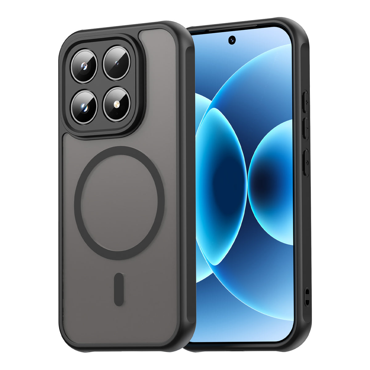 WANLONFENG For Xiaomi 17 Magnetic Case with Screen Film  FD Series Skin Touch TPU + PC Phone Back Cover