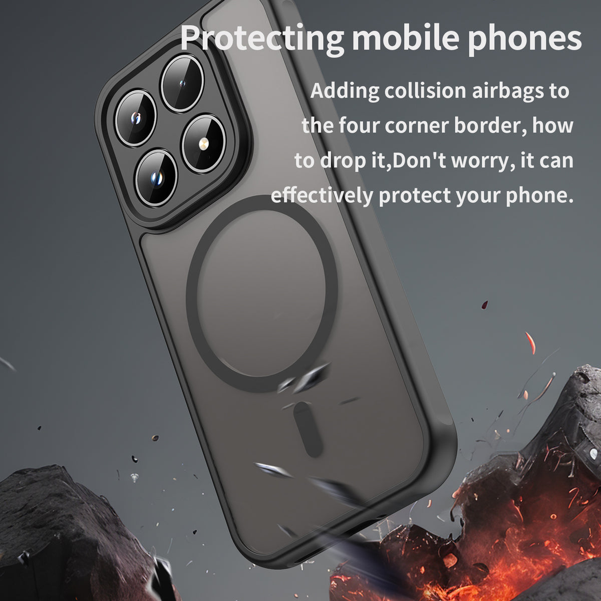 WANLONFENG For Xiaomi 17 Magnetic Case with Screen Film  FD Series Skin Touch TPU + PC Phone Back Cover