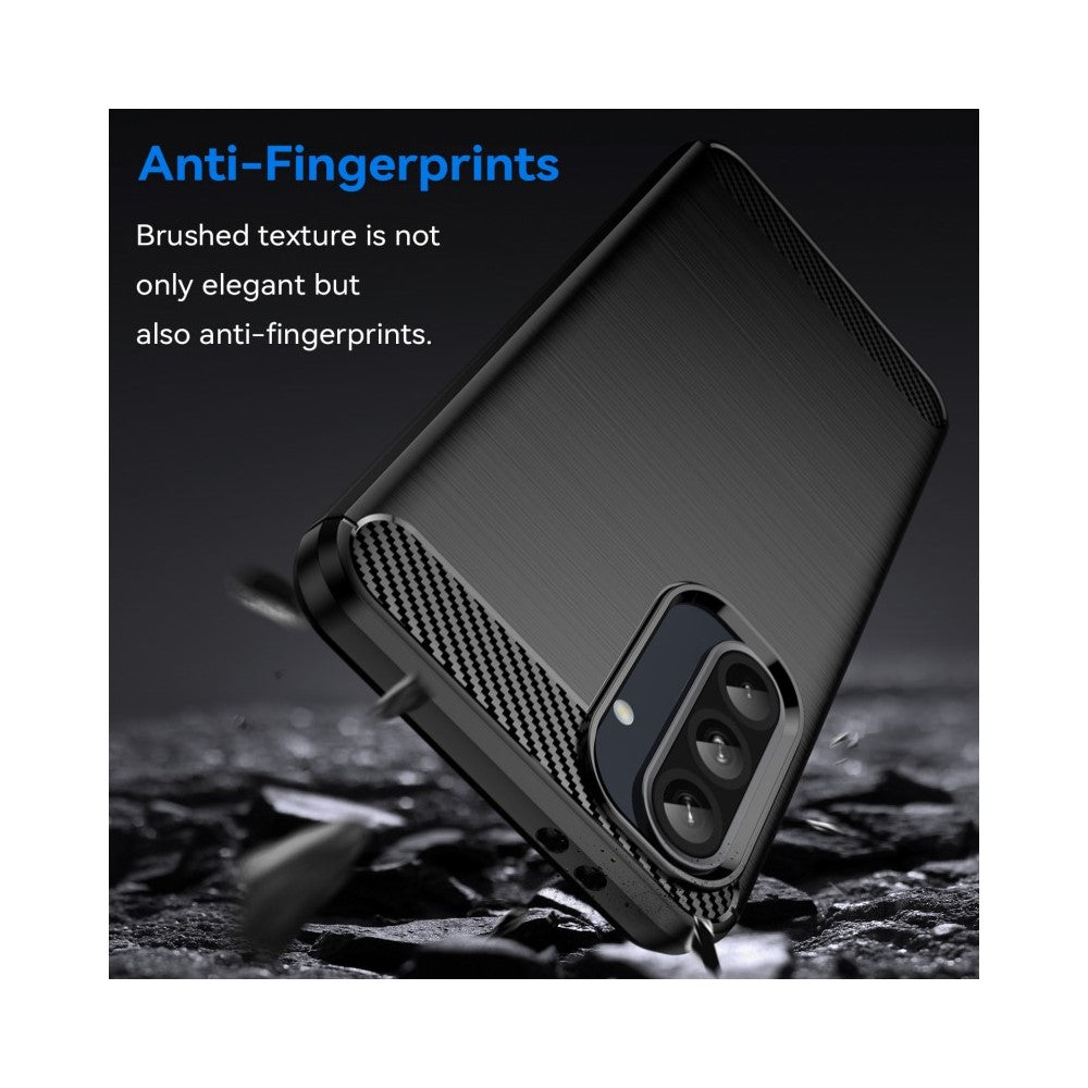 WANLONFENG til Samsung Galaxy A37 5G Cover med skærmfilm LS-serie stort linsehul børstet tekstur TPU-telefoncover