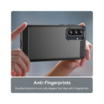 WANLONFENG til Samsung Galaxy A37 5G Cover med skærmfilm LS-serie stort linsehul børstet tekstur TPU-telefoncover