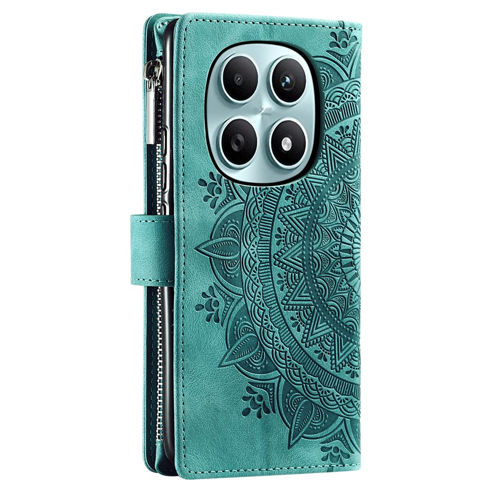 Xiaomi Redmi Note 15 4G (Global) Plånboksfodral Mandala Blommönster PU-läder mobilskal med Handledsrem