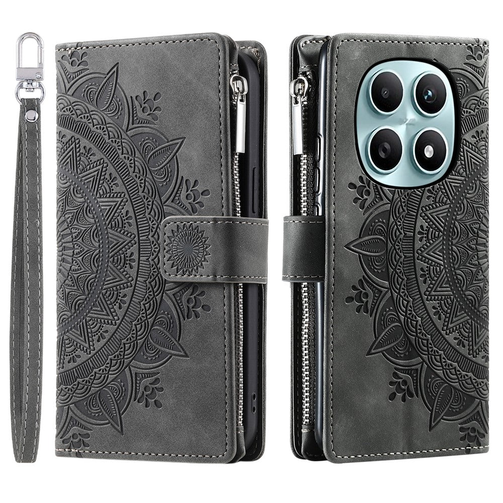 Xiaomi Redmi Note 15 4G (Global) Plånboksfodral Mandala Blommönster PU-läder mobilskal med Handledsrem