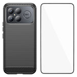 WANLONFENG For Xiaomi Redmi K90 Pro Max 5G / Xiaomi Poco F8 Ultra Case with Screen Film  LS Series Big Lens Hole Brushed Texture TPU Phone Cover