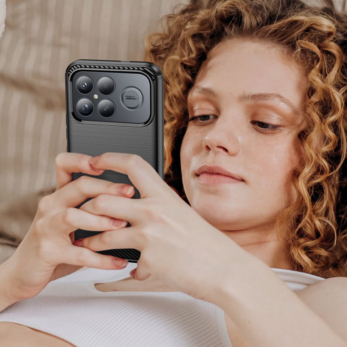 WANLONFENG For Xiaomi Redmi K90 Pro Max 5G / Xiaomi Poco F8 Ultra Case with Screen Film  LS Series Big Lens Hole Brushed Texture TPU Phone Cover