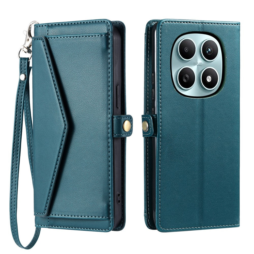 For Xiaomi Redmi Note 15 4G (Global) Leather Case with Wrist Strap Wallet Stand Phone Cover