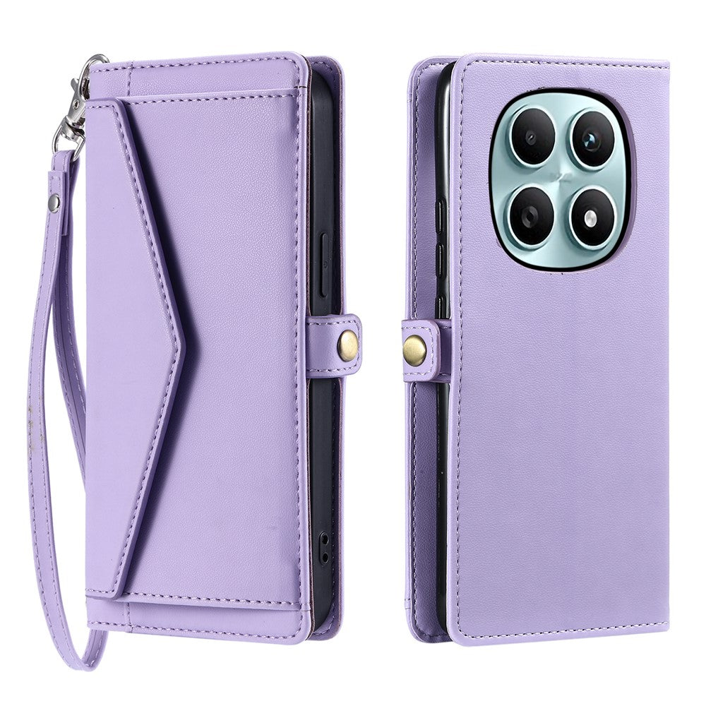 For Xiaomi Redmi Note 15 4G (Global) Leather Case with Wrist Strap Wallet Stand Phone Cover