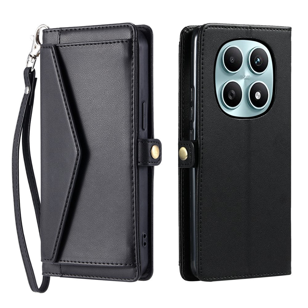 For Xiaomi Redmi Note 15 4G (Global) Leather Case with Wrist Strap Wallet Stand Phone Cover