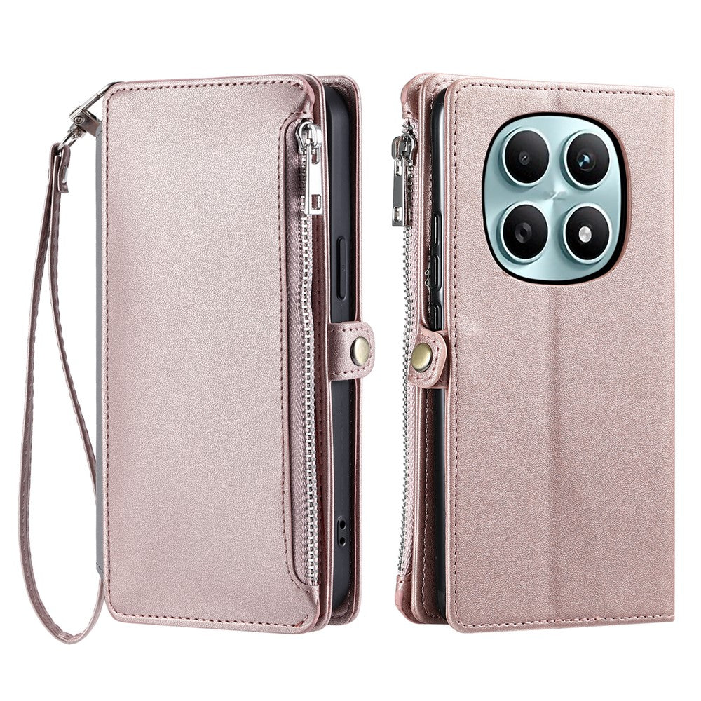 Xiaomi Redmi Note 15 4G (Global) Skal TPU + PU Läder Plånboksfodral med Handledsrem