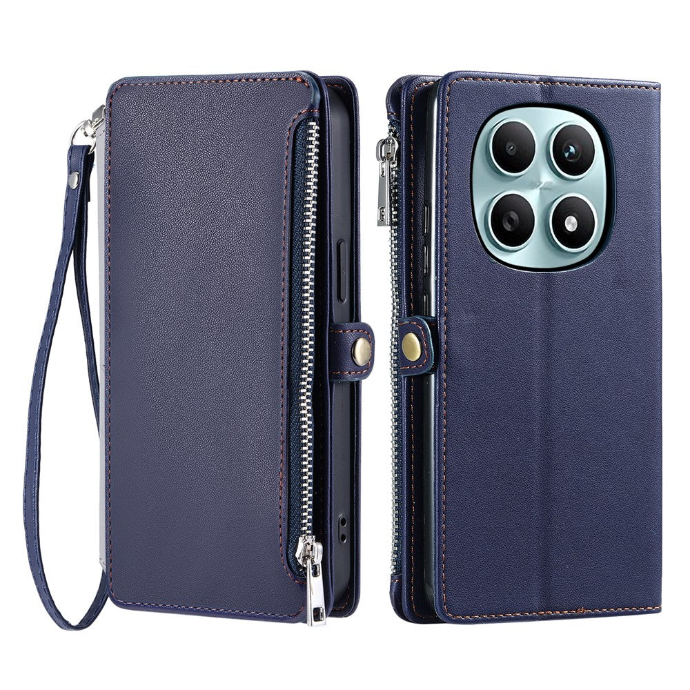 Xiaomi Redmi Note 15 4G (Global) Skal TPU + PU Läder Plånboksfodral med Handledsrem