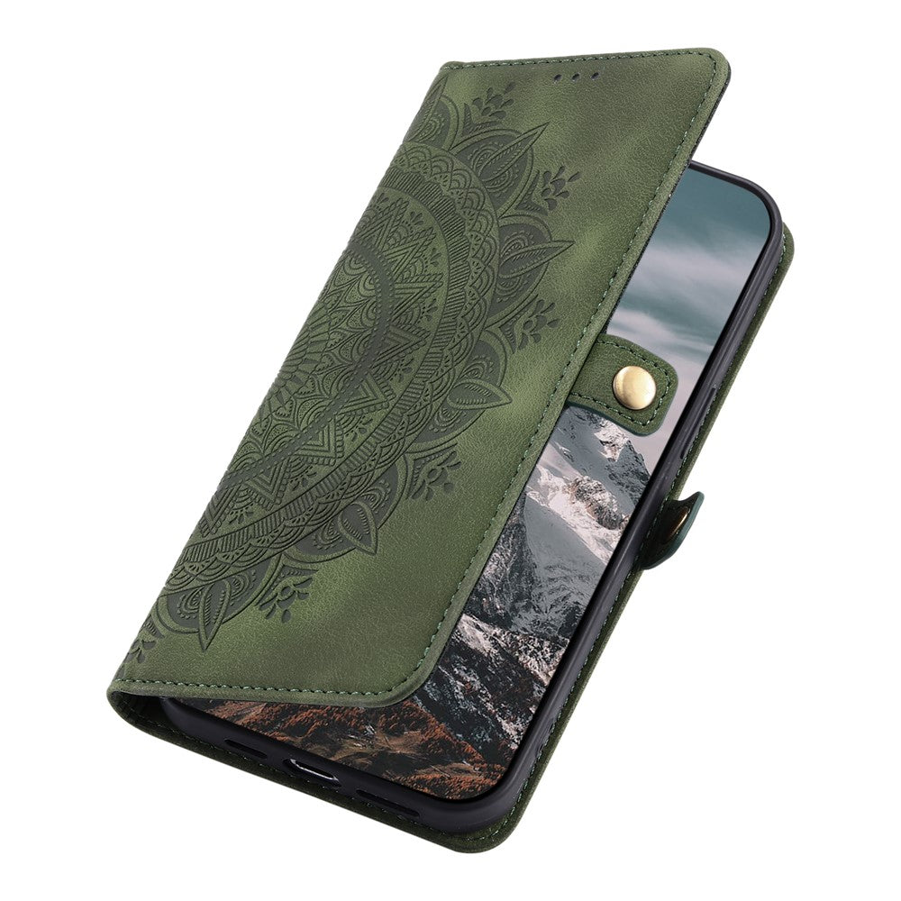 For Xiaomi Redmi Note 15 4G (Global) Case Skin Feel Totem Imprinted Wallet Leather Phone Cover with Hand Strap