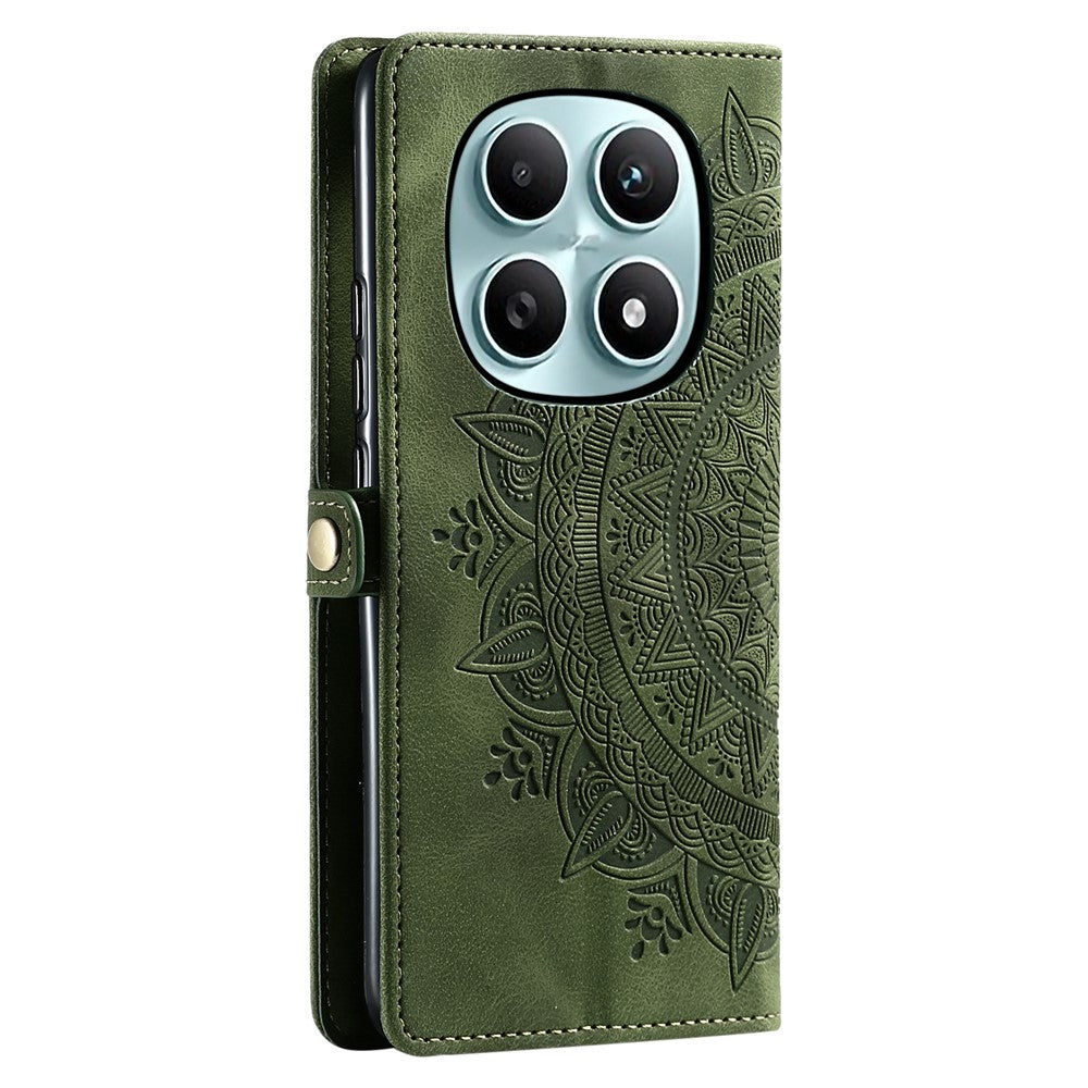 Xiaomi Redmi Note 15 4G (Global)-cover, læderetui med totemprægning og håndrem