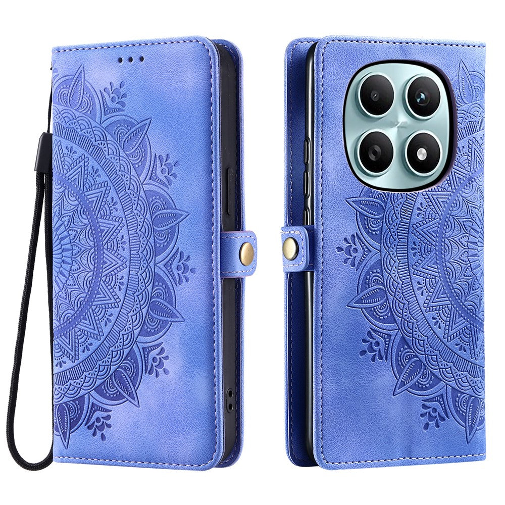 Xiaomi Redmi Note 15 4G (Global)-cover, læderetui med totemprægning og håndrem