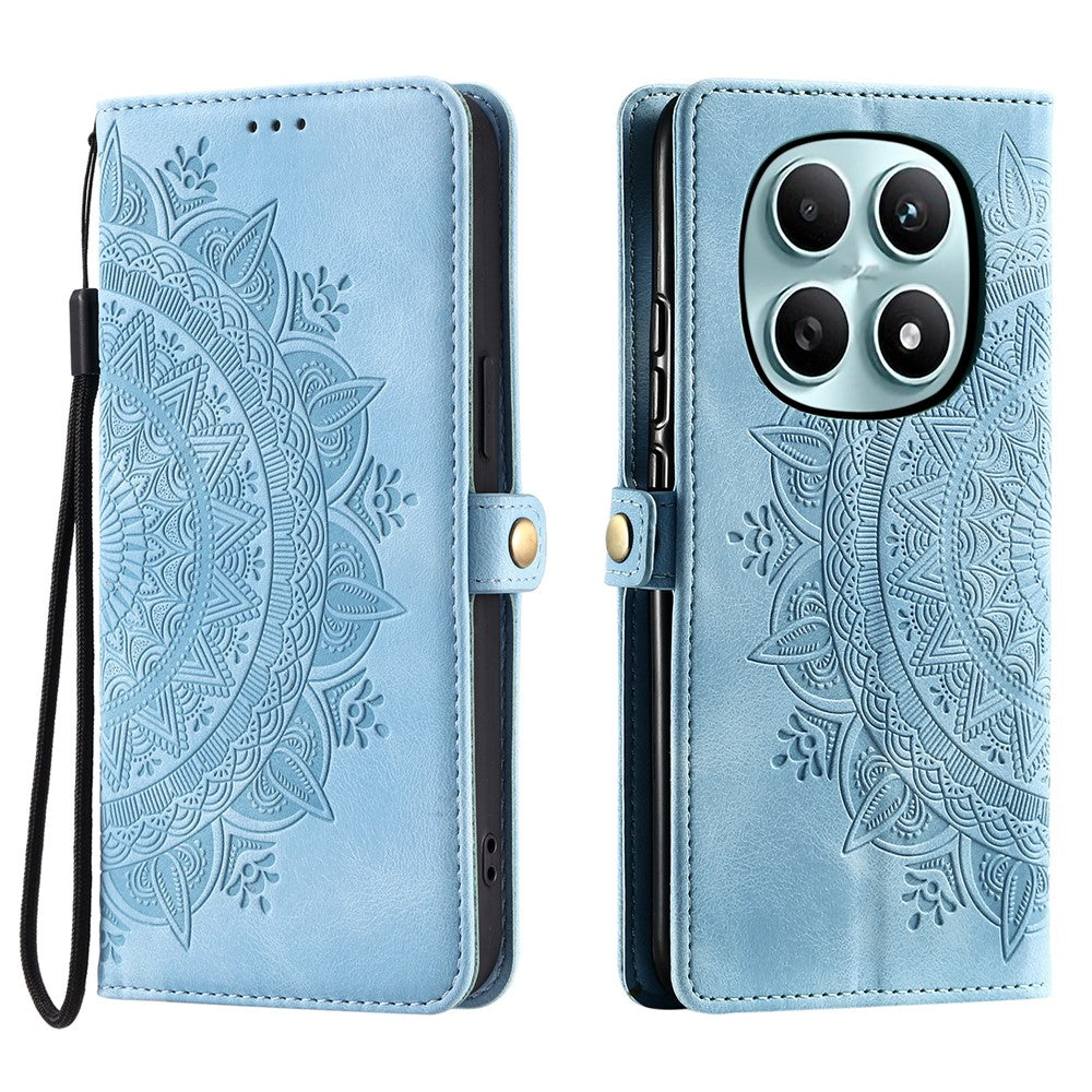 Xiaomi Redmi Note 15 4G (Global)-cover, læderetui med totemprægning og håndrem