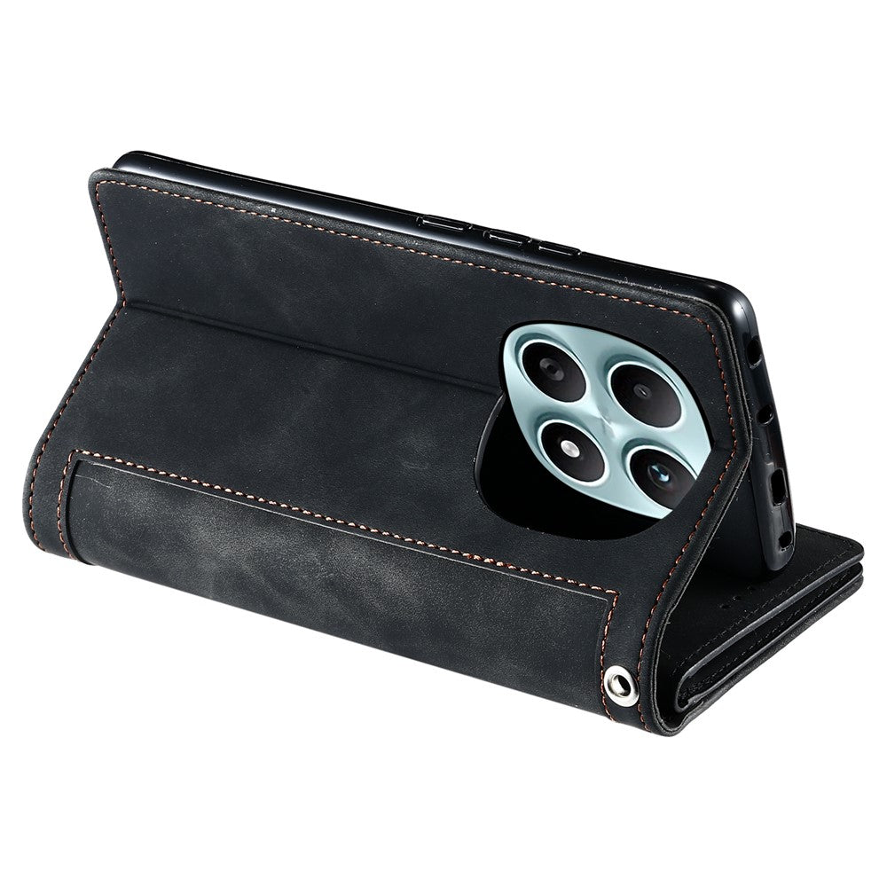 For Xiaomi Redmi Note 15 4G (Global) Case 9 Card Slots Zipper Wallet PU Leather Phone Cover with Wrist Strap