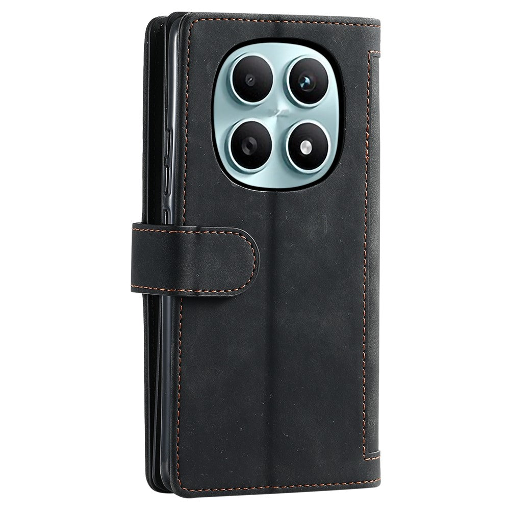 For Xiaomi Redmi Note 15 4G (Global) Case 9 Card Slots Zipper Wallet PU Leather Phone Cover with Wrist Strap