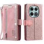 For Xiaomi Redmi Note 15 4G (Global) Case 9 Card Slots Zipper Wallet PU Leather Phone Cover with Wrist Strap