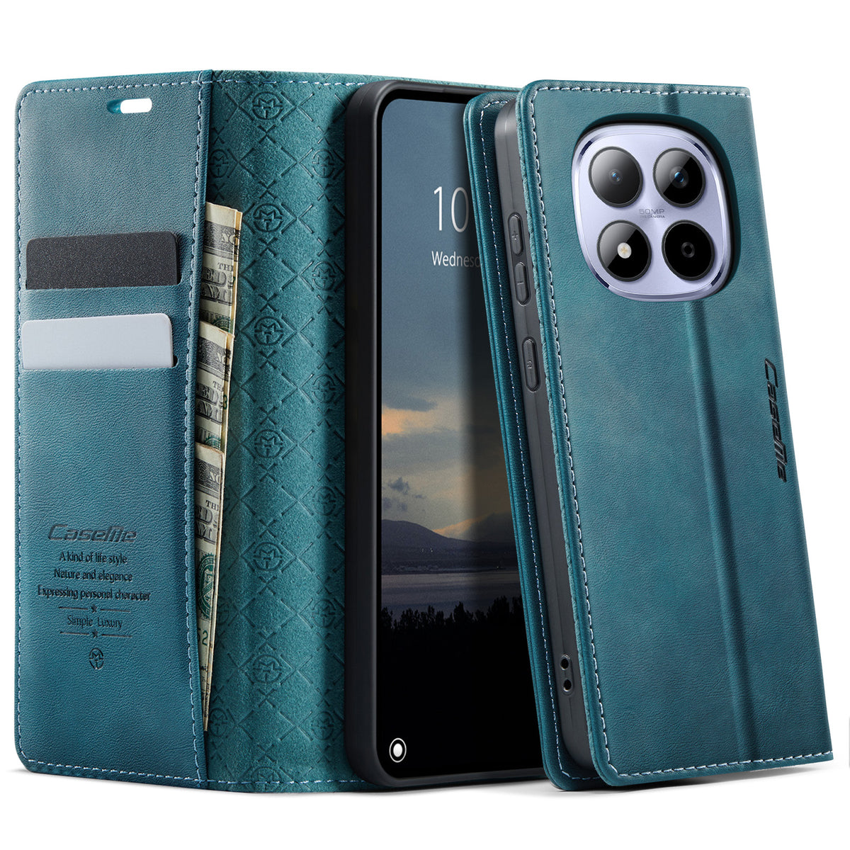 CASEME For Xiaomi Redmi Note 15 Pro 4G (Global) Case  033 Series RFID Blocking Wallet Stand Calf Texture Leather Phone Cover