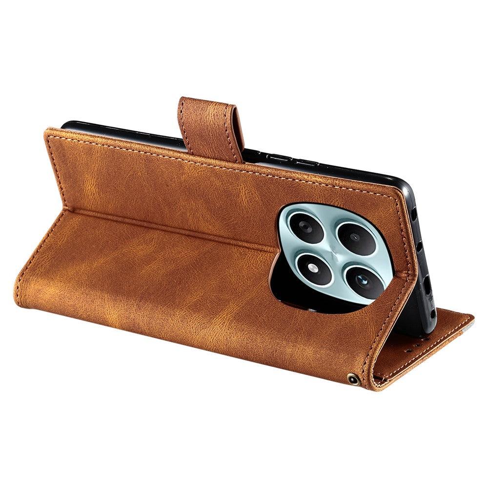 For Xiaomi Redmi Note 15 4G (Global) Leather Case Splicing Stitching Wallet Phone Cover with Wrist Strap
