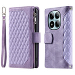 For Xiaomi Redmi Note 15 Pro 4G (Global) Wallet Case Rhombus Stitching Line PU Leather Phone Cover with Wrist Strap