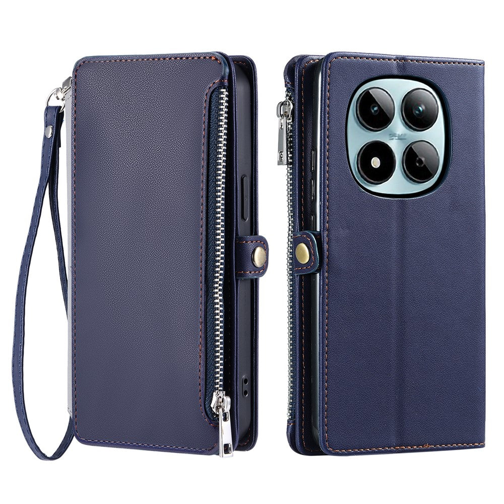 Xiaomi Redmi Note 15 Pro 4G (Global) Skal TPU + PU Läder Plånboksfodral med Handledsrem