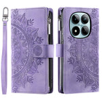 For Xiaomi Redmi Note 15 Pro 4G (Global) Wallet Case Mandala Flower Pattern PU Leather Phone Cover with Wrist Strap