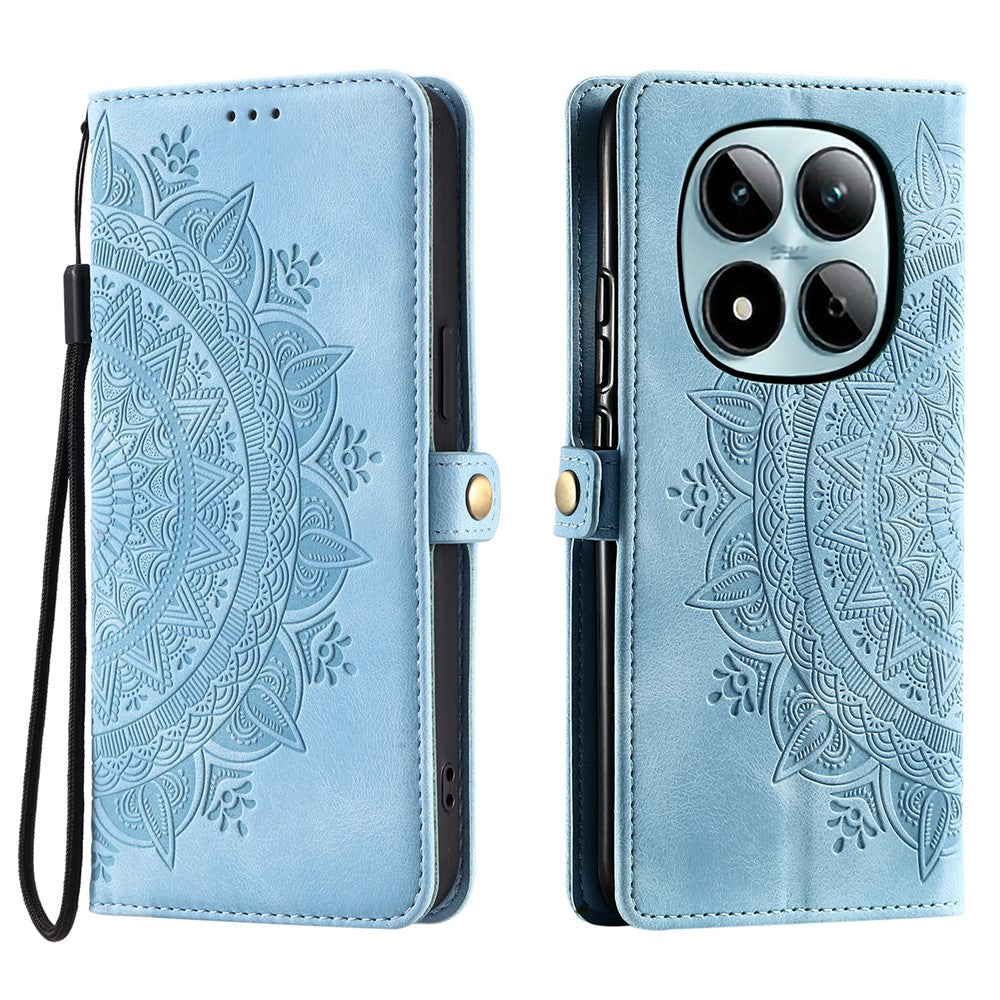 For Xiaomi Redmi Note 15 Pro 4G (Global) Case Skin Feel Totem Imprinted Wallet Leather Phone Cover with Hand Strap